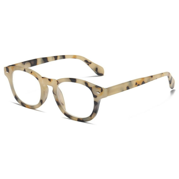 Square Blue Light Blocking Reading Glasses, Trendy Classic Yellow Spring Hinge Readers +4.00 for Women and Men