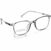 Square Blue Light Glasses, Retro Metal Hybrid Eyeglasses, UV400 Clear Lens for Men and Women