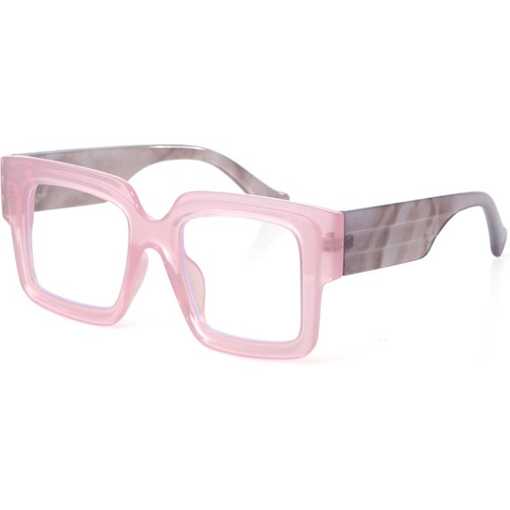 Square Blue Light Glasses for Women Men Chunky Big Frame Eye Glasses Non-Prescription Eyewear