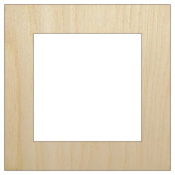 Square Box Frame Wood Shape Unfinished Piece Cutout Craft DIY Projects - 4.70 Inch Size - 1/8 Inch Thick