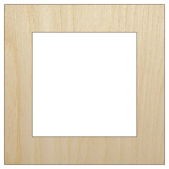 Square Box Frame Wood Shape Unfinished Piece Cutout Craft DIY Projects - 6.25 Inch Size - 1/8 Inch Thick