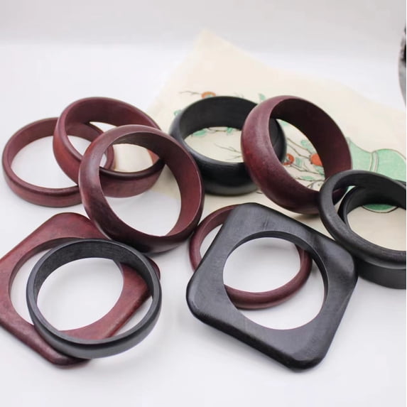 Square Bracelet Geometric Wooden Vintage