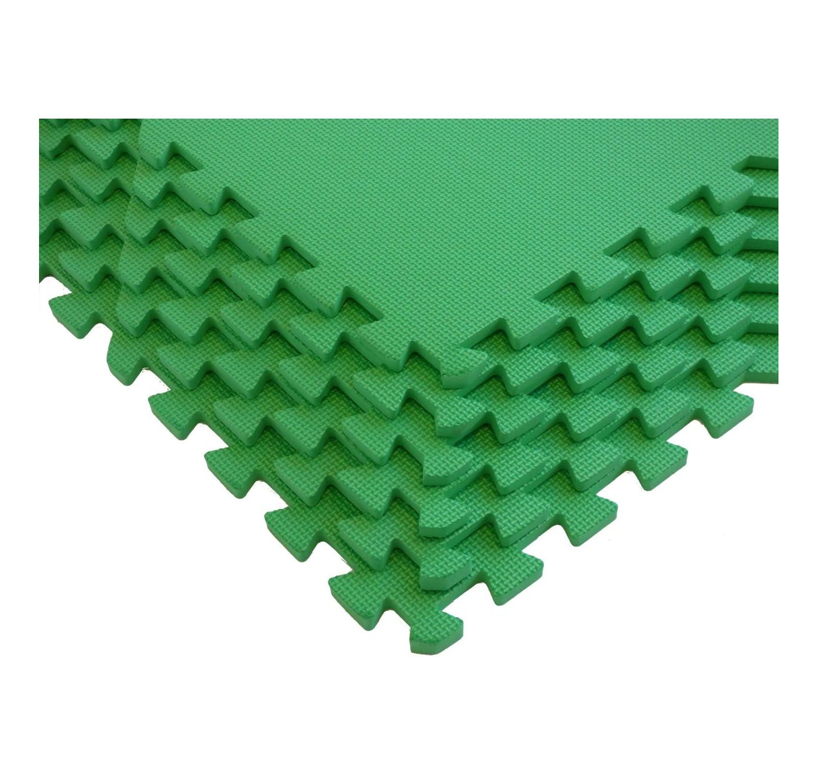 Square Brands Soft Foam Floor Tiles for Gym 96 sq. ft GREEN