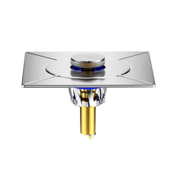 Square Brass Floor Drain with and Control Pedal Activated Foot Operated Drain for Bathroom 39 X 20 Inches 1 Unit,3.85 inch,Silver