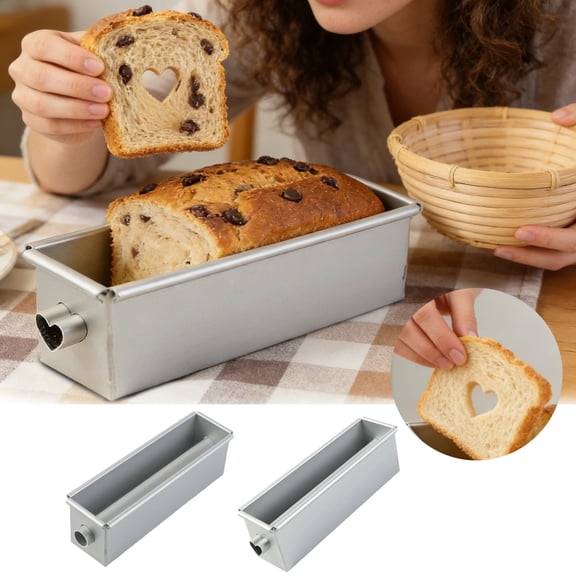 Square Bread Loaf Pan with Center Tube 7.09x3.54 Inch Aluminium Alloy Non Stick Cake Bread Baking Pan Dishwasher Safe
