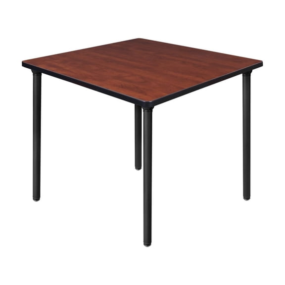 Square Breakroom Table - 36 Inch Folding Table - Cherry Laminate Top & Black Legs