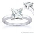 thumbnail image 1 of Square Brilliant Cut Charles & Colvard Moissanite 4-Prong Solitaire Engagement Ring in 14k White Gold, 1 of 4