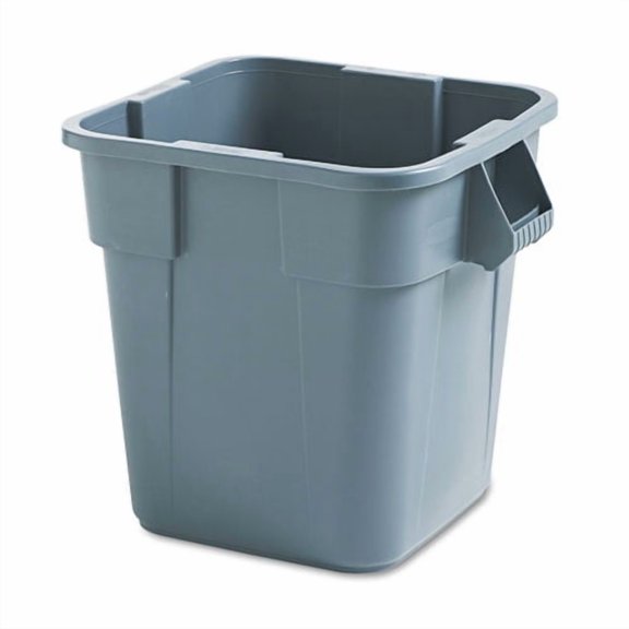 Square Brute Container, 28 gal, Polyethylene, Gray | Bundle of 5