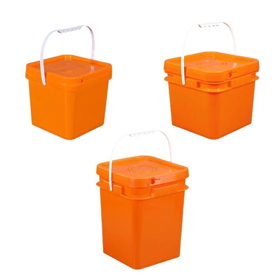 Square Bucket Pail with Handle and Lid All Purpose Pail for Outdoor Car Washing Home Kitchen Garage DIY Projects Paint Water