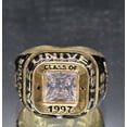 thumbnail image 1 of Square CZ Gemstone Women Customized High School Class Ring, Graduation Ring for College & University Students, 1 of 2