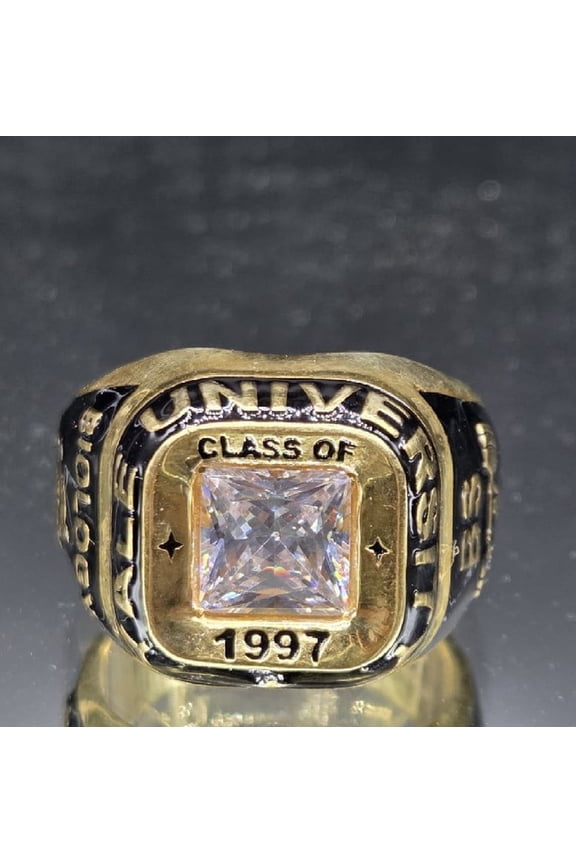 Square CZ Gemstone Women Customized High School Class Ring, Graduation Ring for College & University Students