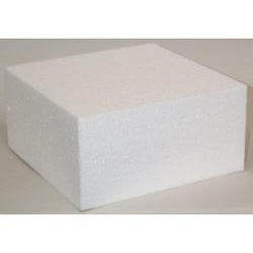Square Cake Dummy, Styrofoam, 8" x 3" high