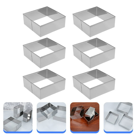 PENIKOKO Square Biscuit Cutters Stainless Steel 6Pcs 7.7X7.7X3.5In