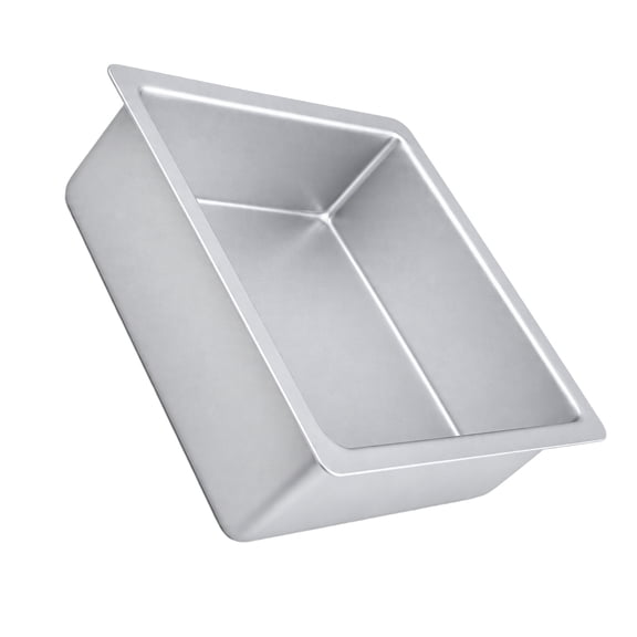 Square Cake Pan with Integrated Fixed Bottom Wide Lip, Deep Straight-Profile Aluminum Pan for Tall Cakes and Water-Bath Baking Tasks