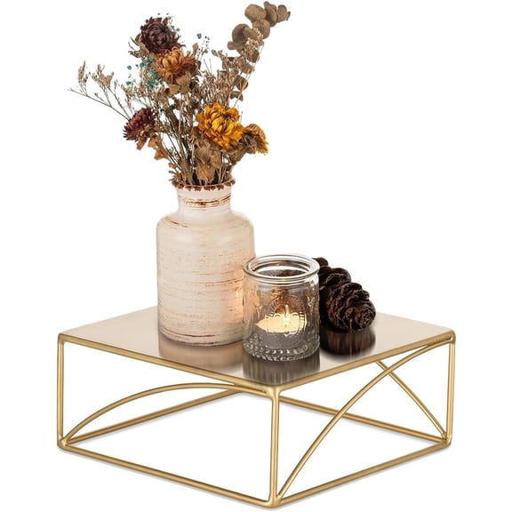 Square Cake Stand, 8 Inch Metal Dessert Pedestal