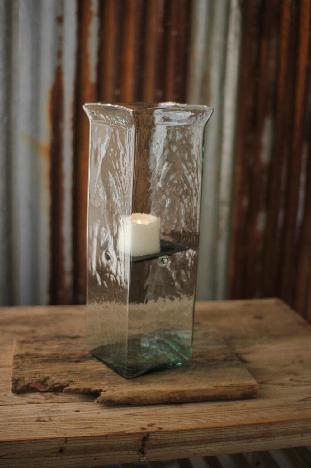 Handcrafted Ceramic Hurricane Candle Holder - 19" Hanging Design