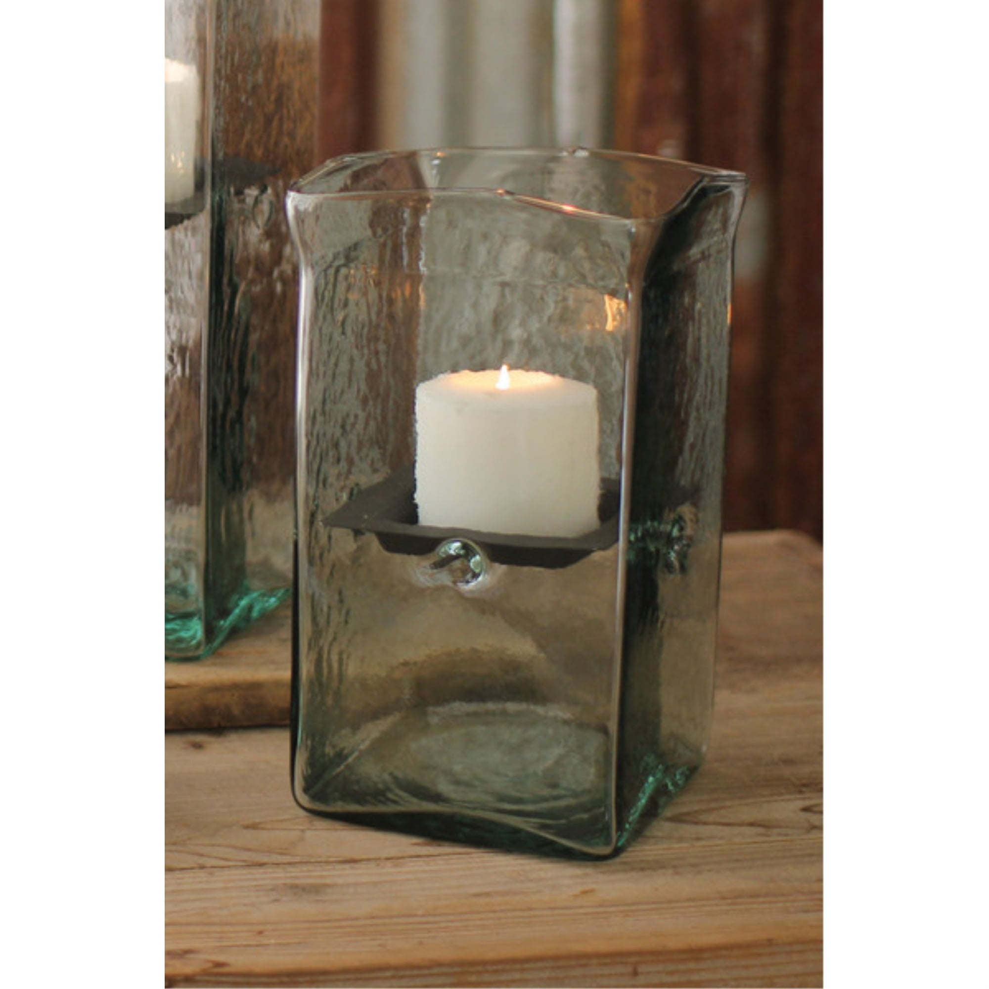 Small White Ceramic Hanging Hurricane Candle Holder