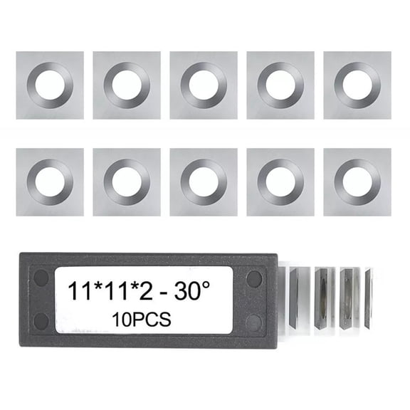 Square Carbide Inserts For Woodworking 10Pcs Set 11X11X2 0Mm With 30 Degree Bevel Perfect Addition To Your Planer Cutter Kit