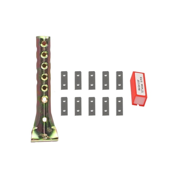 Square Carbide Paint Scraper Set with 10 Replaceable Blades 50x12x1.5mm Double Edge TCT Insert Blades for Wood Metal Concrete 2 Inch Heavy Duty Scraping Tool