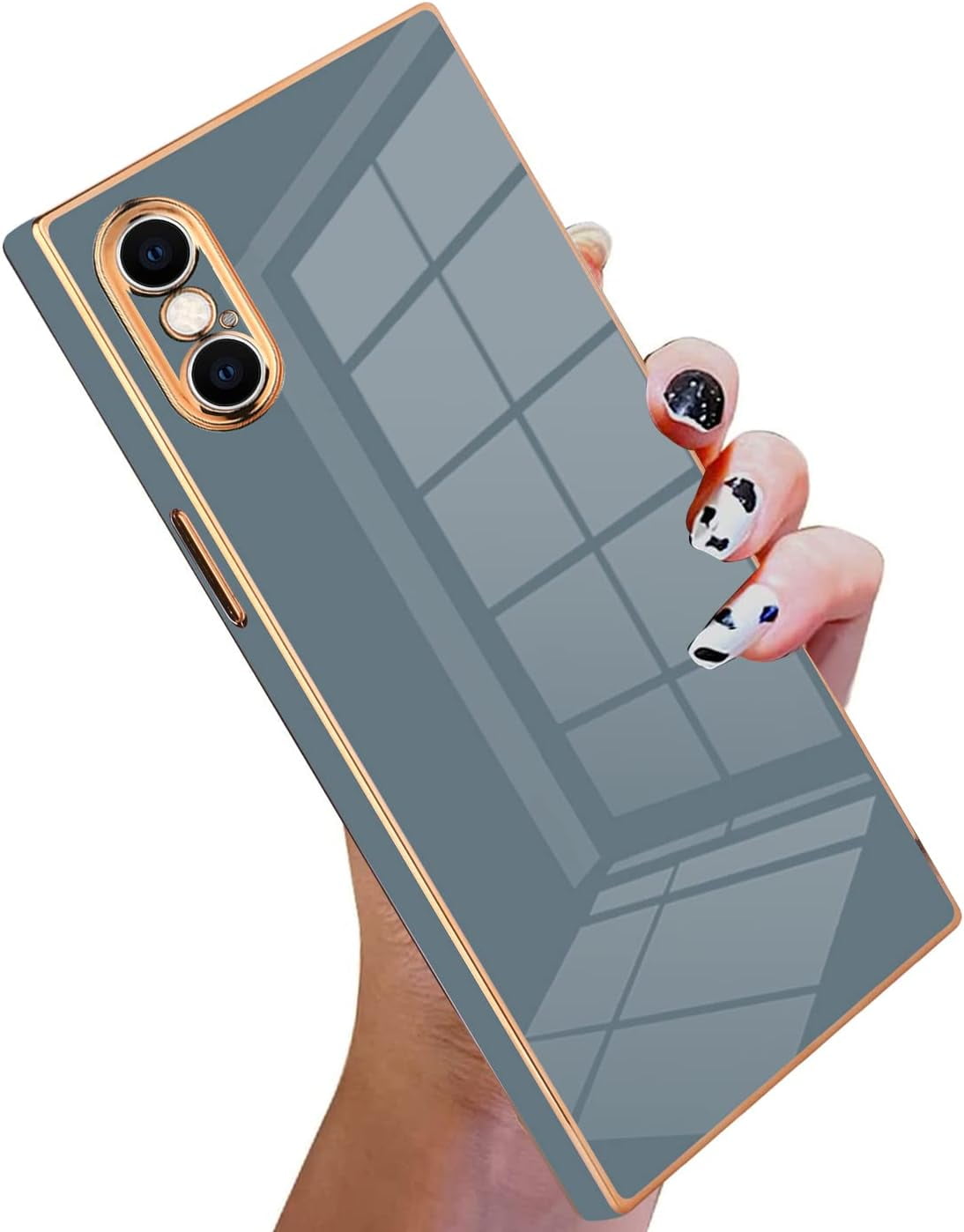 Square Case Compatible with iPhone X,iPhone Xs Case Luxury Cute Plating