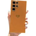thumbnail image 1 of Square Case for Galaxy S22 Ultra, Cute Cases Full Camera Protection, Reinforced Corners TPU Cushion Shockproof Edge Bumper Cover Samsung Galaxy S22 Ultra 5G Phone Case [6.8 inch] -Brown, 1 of 7