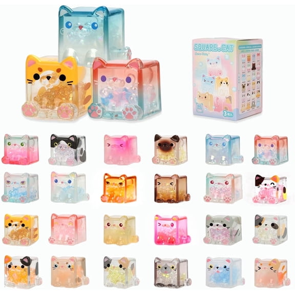 Square Cat Series Blind Box (3-Pack)