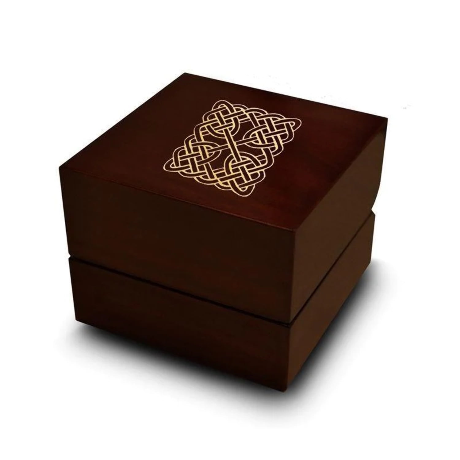 Square Celtic Knot Engraved Wood Ring Box Chocolate Dark Wood Personalized Wooden Wedding Ring Box Square Celtic Knot Engraved Wood Ring Box Chocolate Dark Wood Personalized Wooden Wedding Ring Box