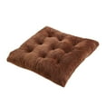 thumbnail image 1 of Square Chair Cushions, Solid Color Thickened Crystal Velvet Cushion, 1 PC Soft Washable Seat Pads for Kitchen Office Patio Car & Dining Chairs Indoor Outdoor (Brown, 16x16 Inch, 1PC), 1 of 8
