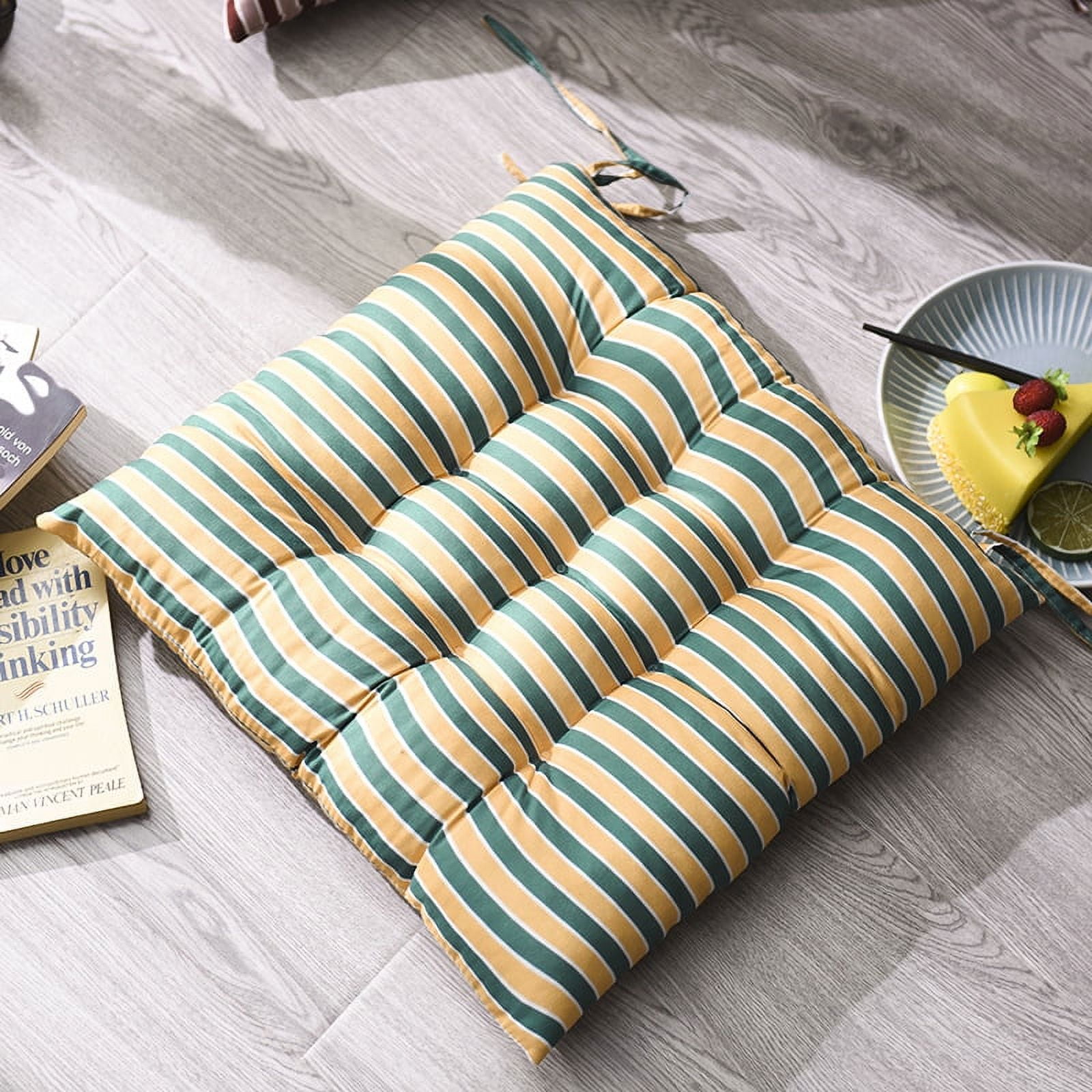 Square Chair Pads Anti Slip Chair Cushion with Ties Ultra Soft Floor Seat Cushion Pillows for Kid Reading Kitchen Dining Patio Chairs
