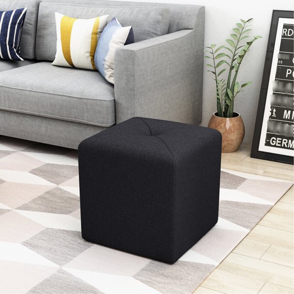 Square Charcoal Grey Ottoman | Great for Kids and Adults' Rest | Fabric Crafted | Deal with Space - Saving Problem