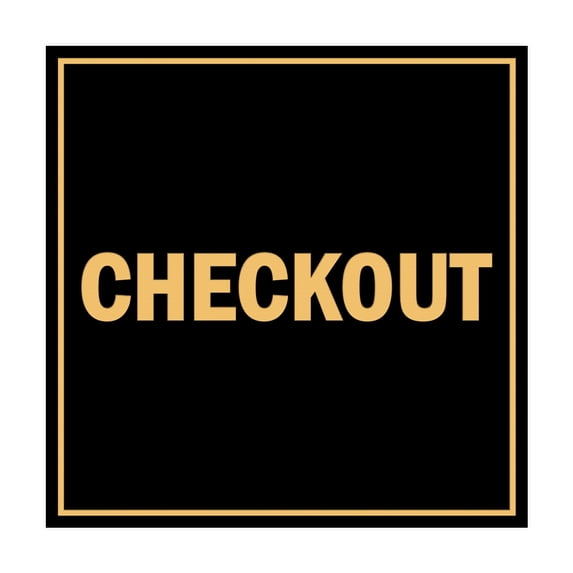 Square Checkout Sign (Black /Gold) - Small