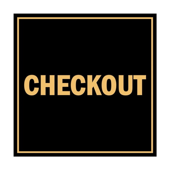 Square Checkout Sign (Black /Gold) - Small