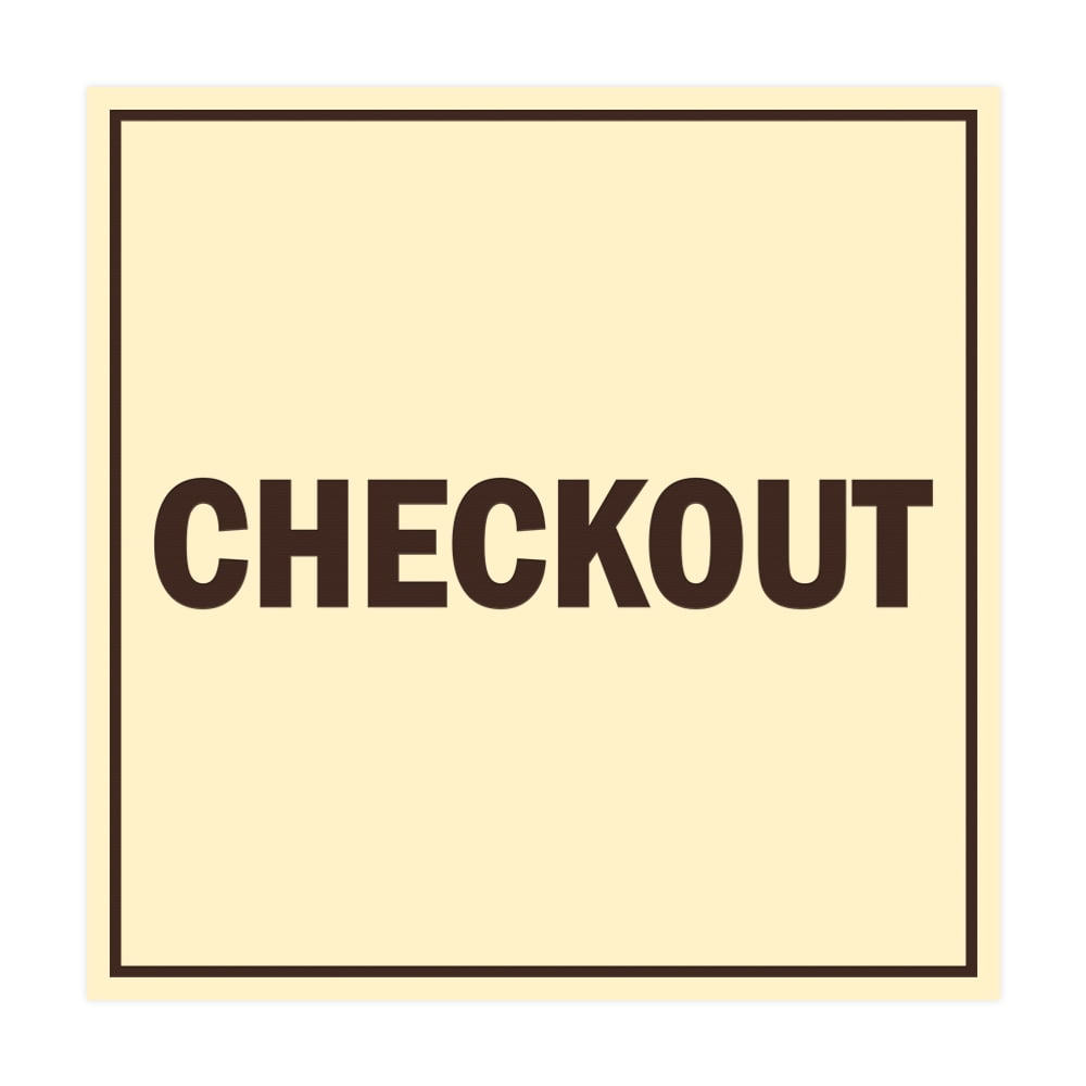 Square Checkout Sign (Ivory/Dark Brown) - Medium - Walmart.com