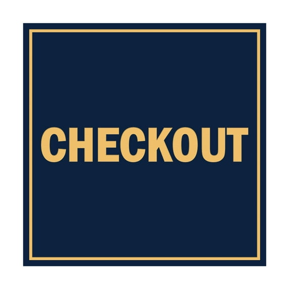 Square Checkout Sign (Navy Blue/Gold) - Small