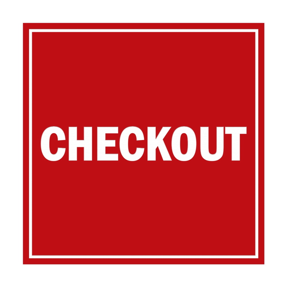Check Out Red Sign Square Checkout Sign (Red) - Small - Walmart.com
