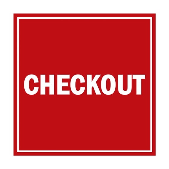Square Checkout Sign (Red) - Small