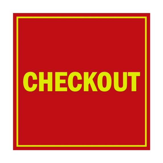 Square Checkout Sign (Red/Yellow) - Small