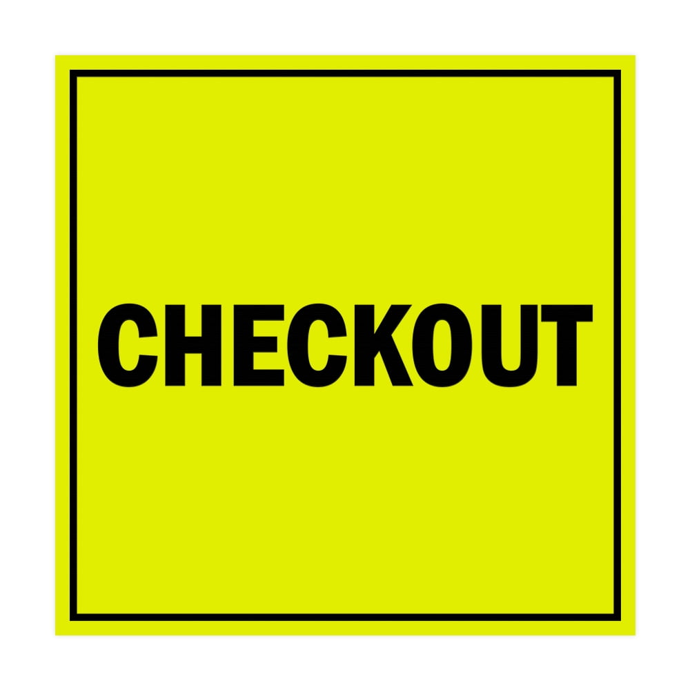 Check Out Sign Color Square Checkout Sign (Yellow / Black) - Large - Walmart.com