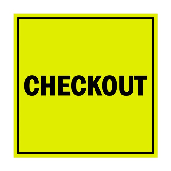 Square Checkout Sign (Yellow / Black) - Small