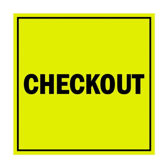 Square Checkout Sign (Yellow / Black) - Small