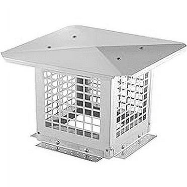 Square Chimney Cap,  Stainless Steel Chimney Hood with Screen, 14 Inch Chimney Cap with Fastening Device with Screen, Stovepipe Finial