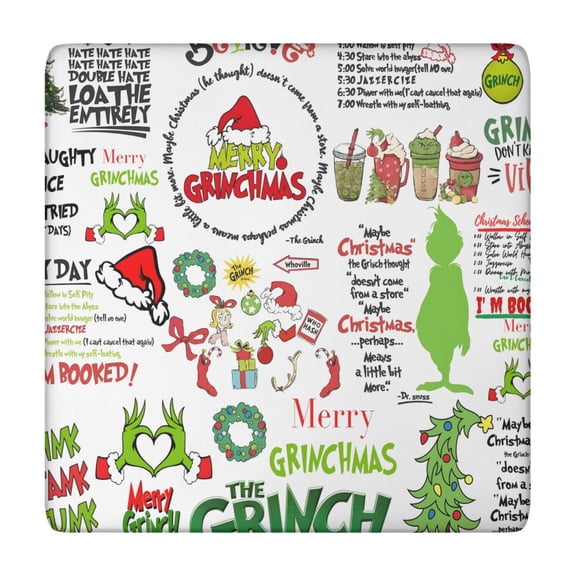 Square Christmas Tablecloth with Elastic Edges 34 * 34 Inch Waterproof Table Cover Washable Indoor and Outdoor for Party Kitchen Dinner Banquet Patio Picnic