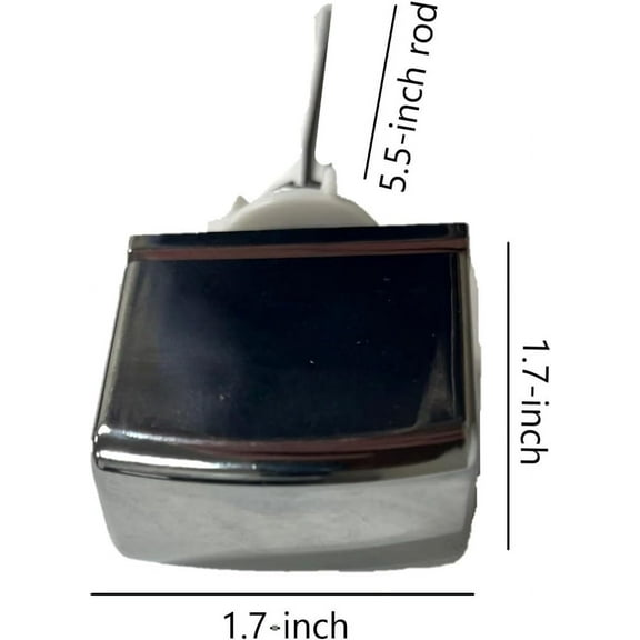 Square Chrome Flush Handle for Side of Toilet Tank (5-inch Steel Rod) by NuFlush