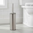 thumbnail image 1 of Square Chrome Metal Toilet Brush and Holder - Modern Bathroom Cleaning Tool with Sturdy Handle, Splash Guard, Removable Inner Protection, Contemporary Style - Fits Minimalist Decor, 1 of 7
