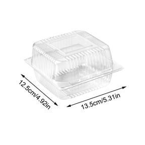 Square Clamshell Food Containers Clear Plastic Hinged To Go Box for Cake Slice Pastry Salad Dessert Party Catering Event Supplies 50 Pack Set A 11.02x5.12x4.72