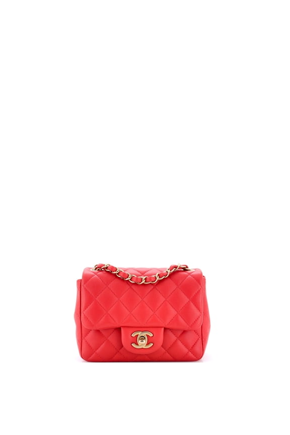 Square Classic Single Flap Bag Quilted Lambskin Mini By Rebag
