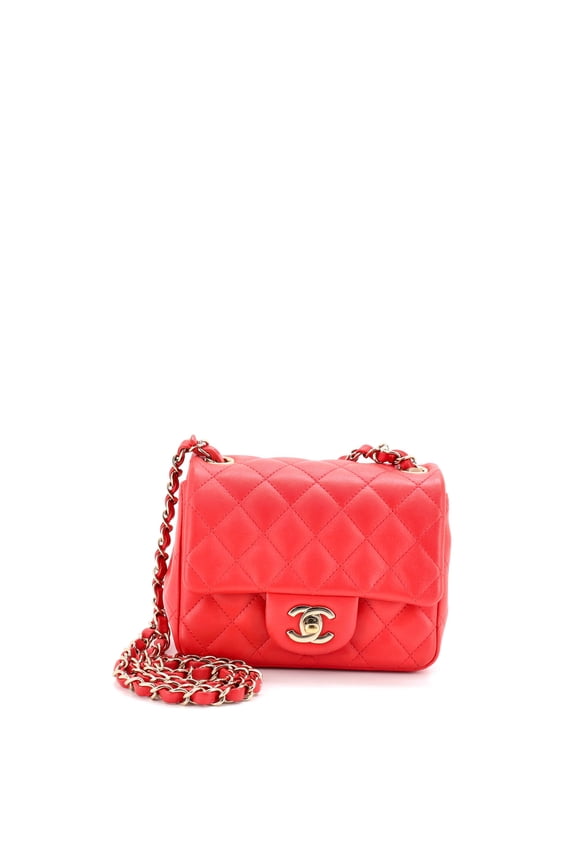 Square Classic Single Flap Bag Quilted Lambskin Mini By Rebag