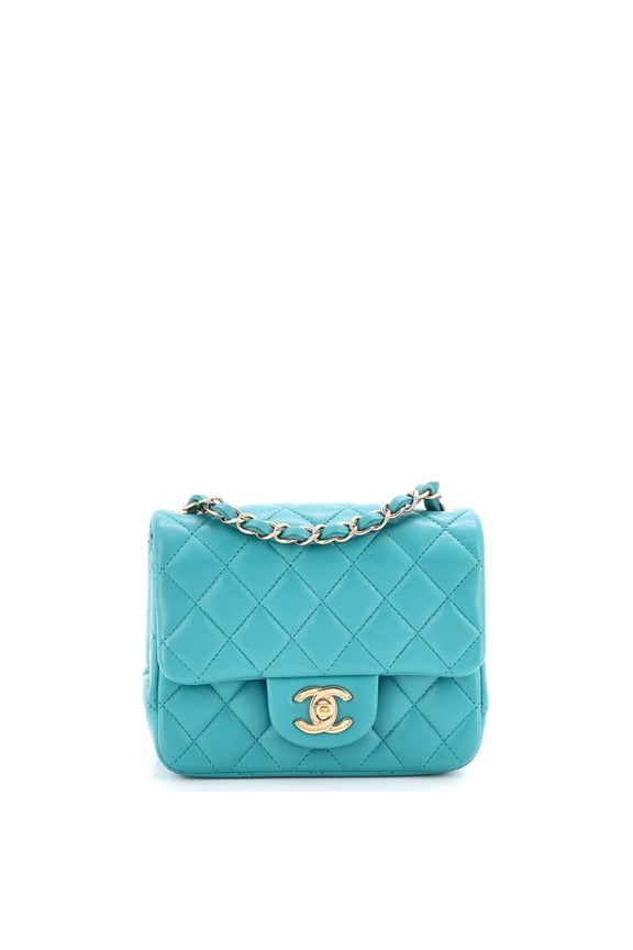 Square Classic Single Flap Bag Quilted Lambskin Mini By Rebag