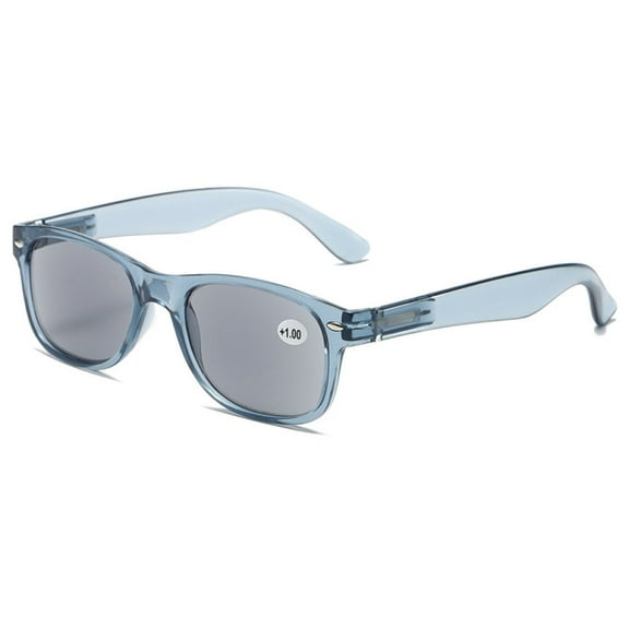 Square Classic Tinted Reading Glasses, Retro UV380 Sunglasses foe Men and Women Spring Hinge Plastic Readers +1.00