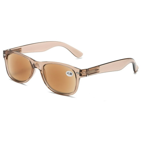 Square Classic Tinted Reading Glasses, Retro UV380 Sunglasses foe Men and Women Spring Hinge Plastic Readers +2.00